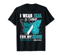 Me Pongo Verde Azulado y Blanco para la Conciencia del cáncer de Cuello uterino de mi Madre Camiseta