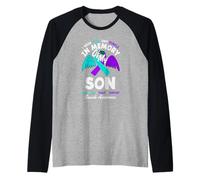 Me Pongo Verde Azulado y Morado en Memoria de mi Hijo Camiseta Manga Raglan