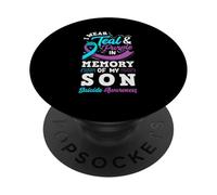 Me Pongo Verde Azulado y Morado en Memoria de mi Hijo PopSockets PopGrip Adhesivo