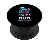Me Pongo Verde Azulado y Morado en Memoria de mi mamá PopSockets PopGrip Adhesivo