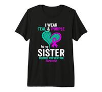 Me Pongo Verde Azulado y Morado para prevenir el Suicidio de mi Hermana Camiseta Premium
