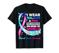 Me Pongo Verde Azulado y Rosa para la Conciencia del cáncer de tiroides de Alguien Camiseta