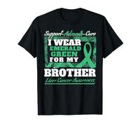 Me Pongo Verde Esmeralda para la Conciencia del cáncer de hígado de Hermano Camiseta