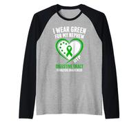 Me Pongo Verde para la Conciencia de DTP de mi Sobrino Camiseta Manga Raglan