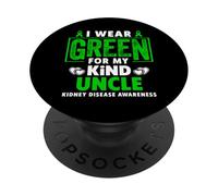 Me Pongo Verde para la Conciencia de la Enfermedad renal de mi tío PopSockets PopGrip Adhesivo