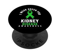 Me Pongo Verde para la Conciencia de la Enfermedad renal PopSockets PopGrip Adhesivo