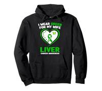 Me Pongo Verde para la Conciencia del cáncer de hígado de mi Esposa Sudadera con Capucha