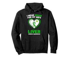 Me Pongo Verde para la Conciencia del cáncer de hígado de mi Esposa Sudadera con Capucha