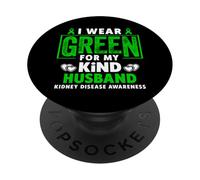 Me Pongo Verde para mi Esposo Conciencia sobre la Enfermedad renal PopSockets PopGrip Adhesivo