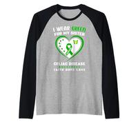 Me Pongo Verde para mi Hermana Concientización sobre la Enfermedad celíaca Camiseta Manga Raglan