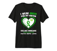 Me Pongo Verde para mi Hermana Concientización sobre la Enfermedad celíaca Camiseta Premium