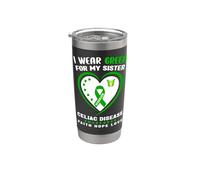 Me pongo verde para mi hermana Concientización sobre la enfermedad celíaca Vaso térmico de acero inoxidable de doble pared