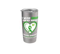 Me pongo verde para mi hermana Concientización sobre la enfermedad celíaca Vaso térmico de acero inoxidable de doble pared