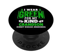 Me Pongo Verde para mi Nieto - Concientización sobre la Enfermedad renal PopSockets PopGrip Adhesivo