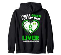 Me Pongo Verde para mi papá Concientización sobre el cáncer de hígado Sudadera con Capucha