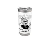 Me pregunté si estoy bien Esqueleto amante del café helado Vaso térmico de acero inoxidable de doble pared