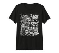 Me pregunté si Estoy Bien y Ambos empezamos a reírnos Graciosos Camiseta Premium