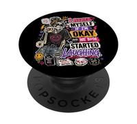 Me pregunté si Estoy Bien y Ambos empezamos a reírnos Graciosos PopSockets PopGrip Adhesivo