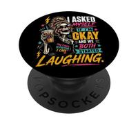 Me pregunté si Estoy Bien y Ambos empezamos a reírnos Graciosos PopSockets PopGrip Adhesivo