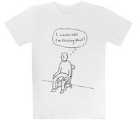 Me Pregunto En Qué Estoy Pensando Camiseta Blanca para Niños Camiseta De Manga Corta para Niños Kids White tee Children Short Sleeve T-Shirt