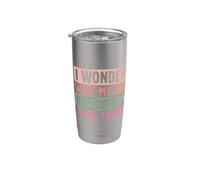 Me pregunto qué dice hoy la descripción de mi trabajo Humor broma Vaso térmico de acero inoxidable de doble pared