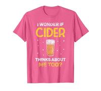 Me Pregunto Si Cider También Piensa En Mí Sidras Sidra Camiseta, Hombre, Rosa Jaspeado, XL