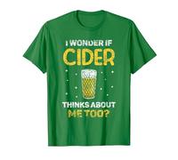 Me Pregunto Si Cider También Piensa En Mí Sidras Sidra Camiseta, Hombre, Verde Kelly, M