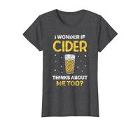 Me Pregunto Si Cider También Piensa En Mí Sidras Sidra Camiseta, Mujer, Jaspeado Oscuro, XS
