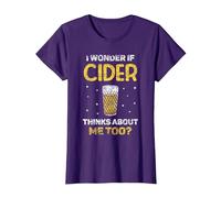 Me Pregunto Si Cider También Piensa En Mí Sidras Sidra Camiseta, Mujer, Morado, 3XL