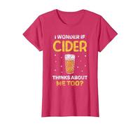 Me Pregunto Si Cider También Piensa En Mí Sidras Sidra Camiseta, Mujer, Rojo Jaspeado, L