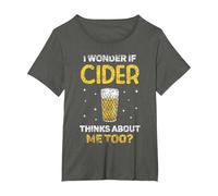 Me Pregunto Si Cider También Piensa En Mí Sidras Sidra Camiseta, Mujer Tallas Grandes, Asfalto, 3XL Grande