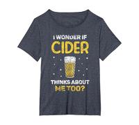 Me Pregunto Si Cider También Piensa En Mí Sidras Sidra Camiseta, Mujer Tallas Grandes, Azul Jaspeado, 2XL Grande