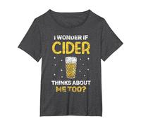 Me Pregunto Si Cider También Piensa En Mí Sidras Sidra Camiseta, Mujer Tallas Grandes, Jaspeado Oscuro, 6XL Grande