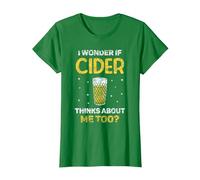 Me Pregunto Si Cider También Piensa En Mí Sidras Sidra Camiseta, Mujer, Verde Kelly, XS