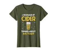 Me Pregunto Si Cider También Piensa En Mí Sidras Sidra Camiseta, Mujer, Verde Oliva, XXL