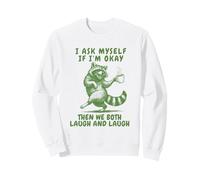 Me pregunto si Estoy Bien, Divertida Broma de Mapache Retro de los 90 Sudadera