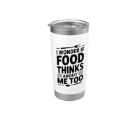 Me pregunto si la comida piensa en mí cita demasiado divertida Vaso térmico de acero inoxidable de doble pared