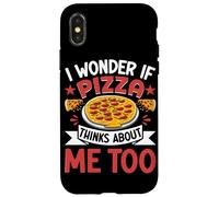 Me pregunto si la Pizza también Piensa en mí Carcasa para iPhone X/XS