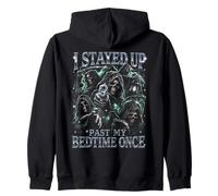 Me quedé Despierto más allá de mi Hora de Dormir una Vez Grim Reaper Funny Sudadera con Capucha