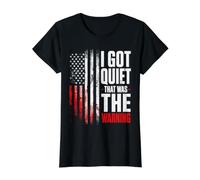 Me quedé Tranquilo Que era la Advertencia introvertido Humor sarcástico Camiseta gráfica económica, Mujer, Negro, M