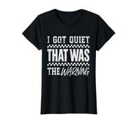 Me quedé Tranquilo Que era la Advertencia introvertido Humor sarcástico Camiseta gráfica económica, Mujer, Negro, M