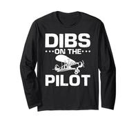 Me Quedo con El Piloto Frase Avión Divertida Manga Larga