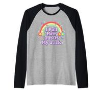 Me Saco el Pelo de mi grieta Humor Adulto Divertido Camiseta Manga Raglan