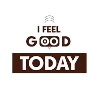 Me siento bien hoy, tipografía moderna, divertida, motivacional e inspiradora. Calcomanías de pared 40x51.5cm Embellecimiento de paredes Café