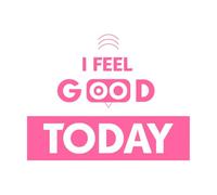 Me siento bien hoy, tipografía moderna, divertida, motivacional e inspiradora. Calcomanías de tallado fino 52x67cm Personalización personalizada Rosa