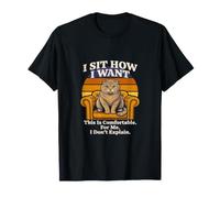Me Siento como Quiero una Actitud cómoda de Gato Retro Camiseta
