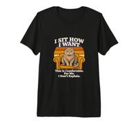 Me Siento como Quiero una Actitud cómoda de Gato Retro Camiseta Premium