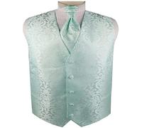 ME&SLEEVE esmoquin de boda para hombre chaleco paisley corbata ascot y pañuelo