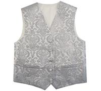 ME&SLEEVE traje de esmoquin para niño chaleco de vestir formal + pañuelo + pajarita (corbata de ascot) para fiesta de boda niña de las flores