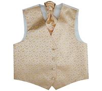 ME&SLEEVE traje de esmoquin para niño chaleco de vestir formal + pañuelo + pajarita (corbata de ascot) para fiesta de boda niña de las flores